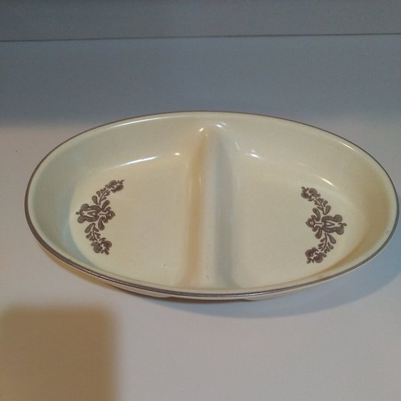 Vintage Pfaltzgraff Village Stoneware Dinnerware Divided Serving Dish 13” - Picture 1 of 10